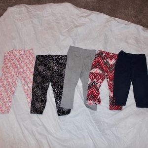 Pack of girls 2T leggings various brands and color